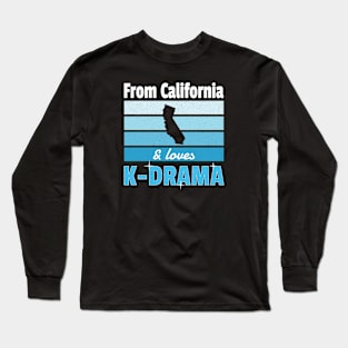 From California and loves K-Drama outline of state Long Sleeve T-Shirt